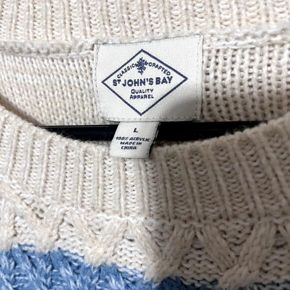 Y2K Cable Knit Sweater Colorblock Oversized Pulllover soft knit Pastel sz L - Picture 3 of 7
